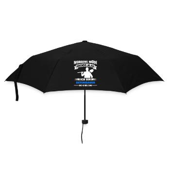 Morgens Müde Abends Blau Betonbauer - Regenschirm (klein) - Schwarz - Vorne
