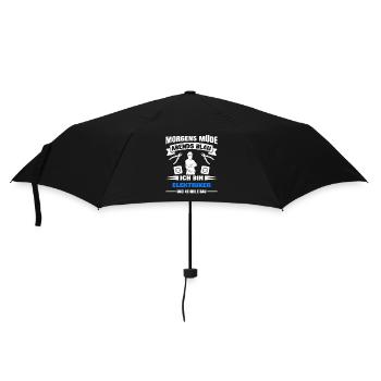 Morgens Müde Abends Blau Elektriker - Regenschirm (klein) - Schwarz - Vorne