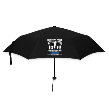 Morgens Müde Abends Blau Erzieher - Regenschirm (klein) - Schwarz - Vorne