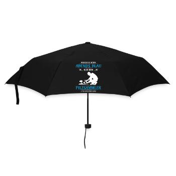 Morgens Müde Abends Blau Pilzsammler - Regenschirm (klein) - Schwarz - Vorne