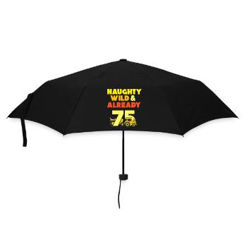 Geschenk 75 Jahre Geburtstag Mann Traktor - Regenschirm (klein) - Schwarz - Vorne