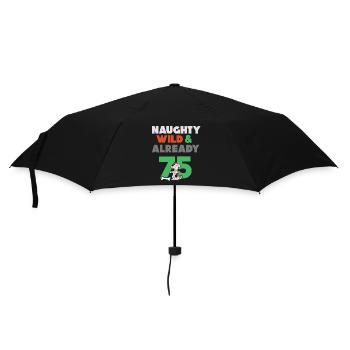 Geschenk 75 Jahre Geburtstag Frau Hund - Regenschirm (klein) - Schwarz - Vorne