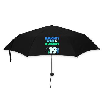 19 Jahre Geburtstag Seepferd - Regenschirm (klein) - Schwarz - Vorne