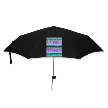Antikes griechisches Mäander, I-love-Greece Spruch - Regenschirm (klein) - Schwarz - Vorne