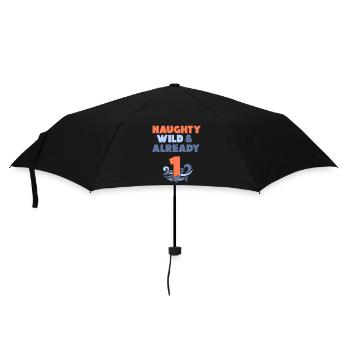 Geschenk 1 Jahr Geburtstag Hai - Regenschirm (klein) - Schwarz - Vorne