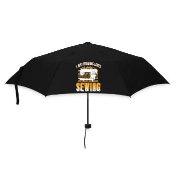 Freaking Love Sewing - Regenschirm (klein) - Schwarz - Vorne