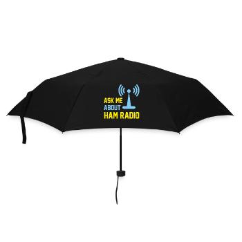 Ask me about ham radio - Regenschirm (klein) - Schwarz - Vorne