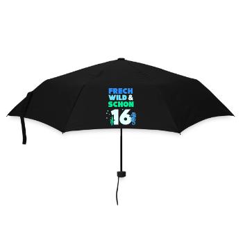 16 Jahre Geburtstag Seepferd - Regenschirm (klein) - Schwarz - Vorne