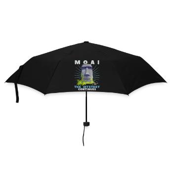 Moai, Steinköpfe, Osterinsel Rapa-Nui - Regenschirm (klein) - Schwarz - Vorne