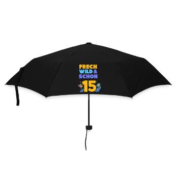 15 Jahre Geburtstag Junge Mädchen Fisch - Regenschirm (klein) - Schwarz - Vorne
