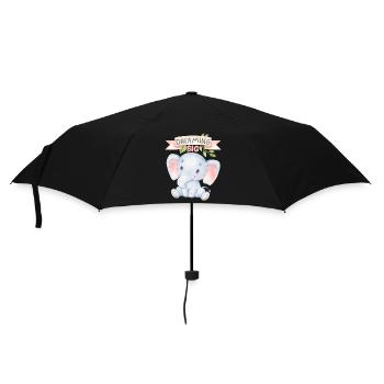 Petit éléphant, drôle de dire Rêver grand - Parapluie standard - noir - Devant