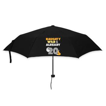 Geschenk 20 Jahre Geburtstag Frau Fuchs - Regenschirm (klein) - Schwarz - Vorne