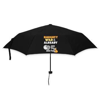 Geschenk 25 Jahre Geburtstag Frau Fuchs - Regenschirm (klein) - Schwarz - Vorne