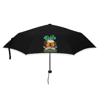Irland, Dublin, St-Patricks-Day Biertrinker Spruch - Regenschirm (klein) - Schwarz - Vorne