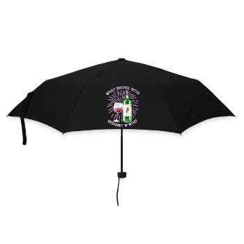 Wine, red wine, funny saying for wine drinkers - Umbrella (small) - black - Front