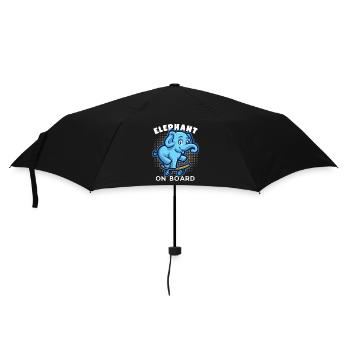 Funny skater elephant on skateboard saying - Umbrella (small) - black - Front