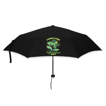 Pfefferminz, Minze lustiger Peppermint-Spruch, Pun - Regenschirm (klein) - Schwarz - Vorne