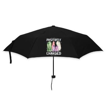 Crystal, positive-charged, healing esotericism - Umbrella (small) - black - Front