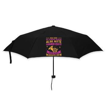 Waldhorn Waldhornspieler Hornist - Regenschirm (klein) - Schwarz - Vorne