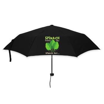Lustiger Spinat Spruch, Spinat-Comic - Regenschirm (klein) - Schwarz - Vorne