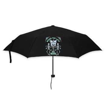 Totenkopf, Tod, Skelett Skull Spruch Motivation - Regenschirm (klein) - Schwarz - Vorne