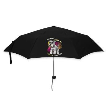Schnauzer, Schnauzer-Terrier, lustiger Spruch - Regenschirm (klein) - Schwarz - Vorne