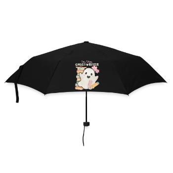 Lustiger Kawaii-Geist, Spruch, Ghostwriter, Bücher - Regenschirm (klein) - Schwarz - Vorne