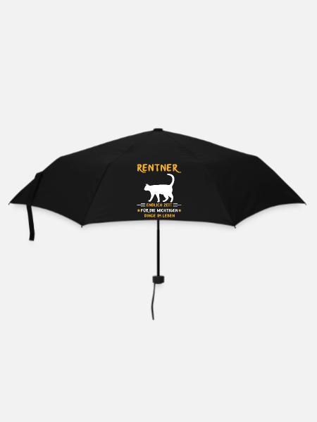 Rentner Rente Rentenbeginn Katze Katzenbesitzer - Regenschirm (klein) - Schwarz