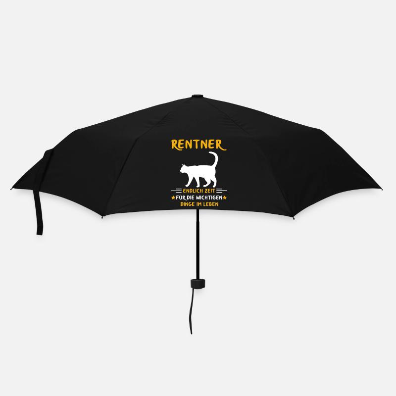 Rentner Rente Rentenbeginn Katze Katzenbesitzer - Regenschirm (klein) - Schwarz