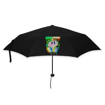 Music, Turn-Up-The-Beat, Headphones, Skull - Umbrella (small) - black - Front