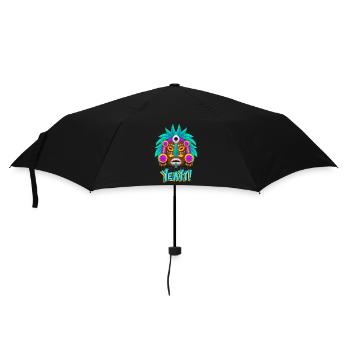 Aztecs, Mayan culture, tribal culture folklore mask - Umbrella (small) - black - Front