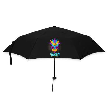 Aztecs, Mayan culture, tribal culture folklore mask - Umbrella (small) - black - Front