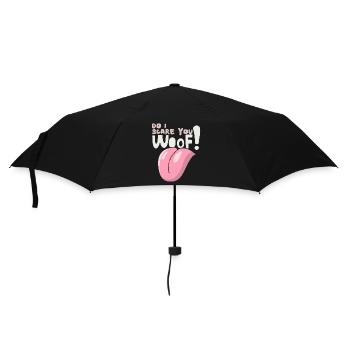 Woof! Funny saying for dog owners Halloween - Umbrella (small) - black - Front
