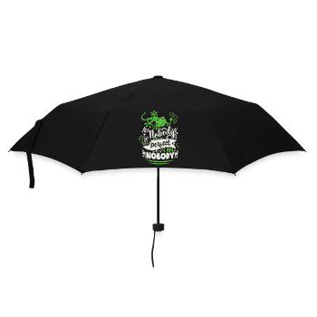 Funny saying with lizard, Nobody-is-Perfect - Umbrella (small) - black - Front