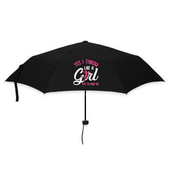 Yesthrow like a girl Try to keep upDiskus werfen - Regenschirm (klein) - Schwarz - Vorne