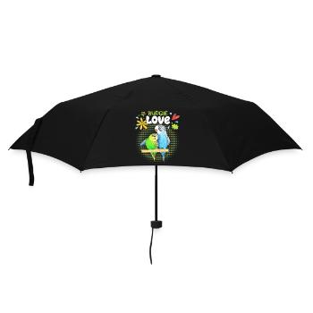 Perruche, couple amoureux, perruches - Parapluie standard - noir - Devant