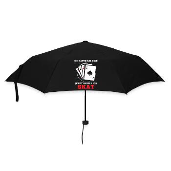 Ich hatte mal Geld Skat - Regenschirm (klein) - Schwarz - Vorne