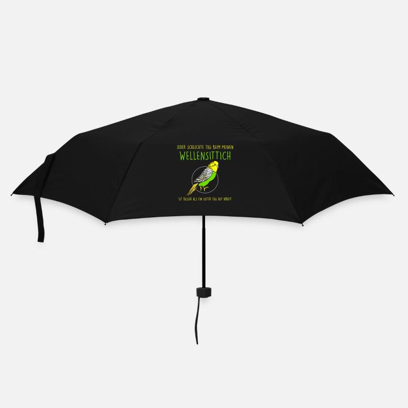 Jeder schlechte Tag beim meinen Wellensittich - Regenschirm (klein) - Schwarz
