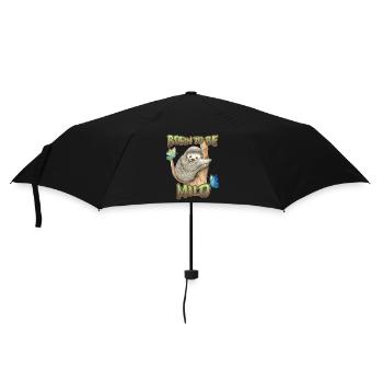 Paresseuse, drôle de dicton, né pour être doux - Parapluie standard - noir - Devant