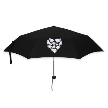 Herz Taube - Regenschirm (klein) - Schwarz - Vorne