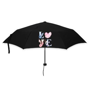 LIEBE - Regenschirm (klein) - Schwarz - Vorne