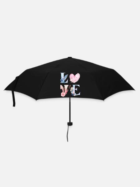 LIEBE - Regenschirm (klein) - Schwarz