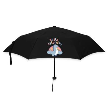 Kawaii dinosaurs. Rainbow, Hello-Saturday - Umbrella (small) - black - Front
