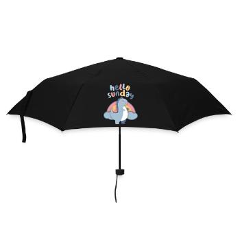 Kawaii dinosaurs. Rainbow Hello-Sunday Saying - Umbrella (small) - black - Front