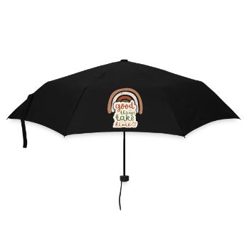 Good-Things-Take-Time Motivational Saying Rainbow - Umbrella (small) - black - Front