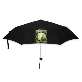 Blumenkohl, lustiger Spruch, Pizza-Spruch - Regenschirm (klein) - Schwarz - Vorne