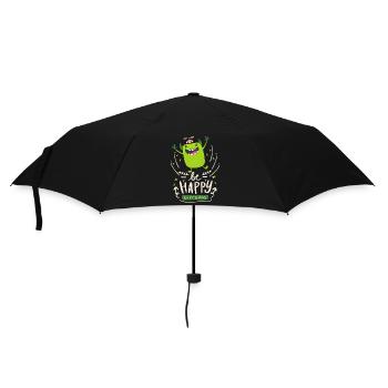 Funny-Monster Motivational Quote Be-Happy Quote - Umbrella (small) - black - Front