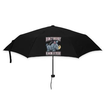 Rhinocéros, rhinocéros, drôle de dicton, pixel art - Parapluie standard - noir - Devant