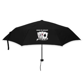 Geboren für Doppelkopf gezwungen zur Arbeit - Regenschirm (klein) - Schwarz - Vorne