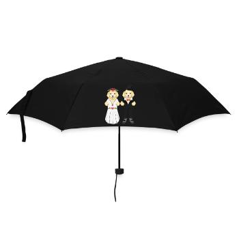 Married dog lovers - Umbrella (small) - black - Front